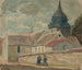 Liten landsbykyrka i Breuilpont - Tadeusz Makowski — vy av konstverket