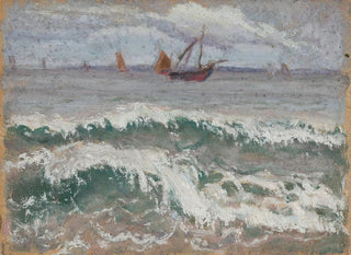 Tadeusz Makowski - Stormy sea with boats.webp