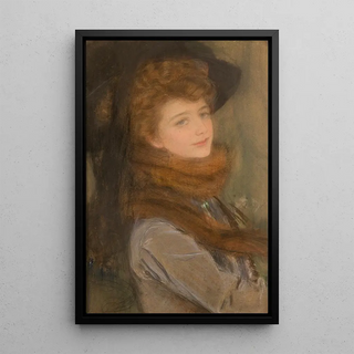 Teodor Axentowicz - Portrait of a Woman in a Fox Fur Collar.webp