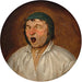 en mans huvud med öppen mun - Pieter Brueghel den yngre — visat i en interiör