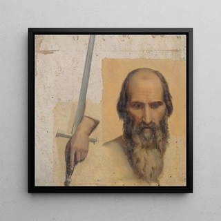 Tête de saint André étude de main tenant une peinture de saint Paul - Victor Orsel