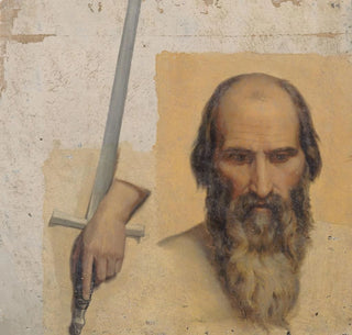 Tête de saint André étude de main tenant une peinture de saint Paul - Victor Orsel
