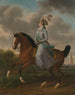 V Frederika Sophia Wilhelmina de Prusse 1751-1820 Konsttryck av porträtt av den hästklädda hustrun till prins Willem V - Tethart Philip Christian Haag — vy av konstverket