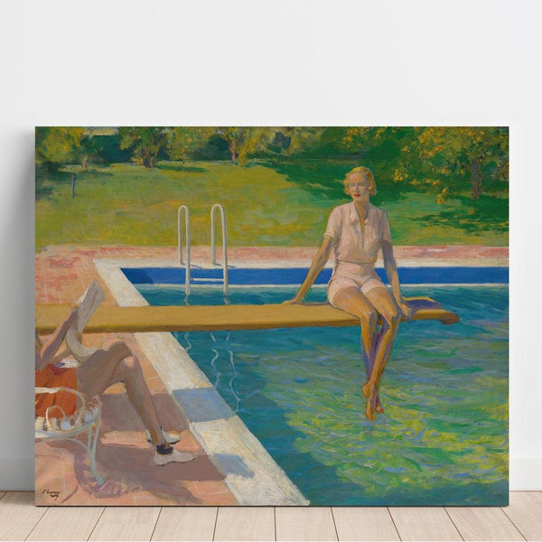 Reproduktion av målningen The Viscountess Castlerosse, Palm Springs av Sir John Lavery