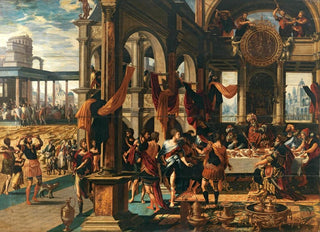 The Master of Paul and Barnabas - The Feast of Ahasuerus.webp