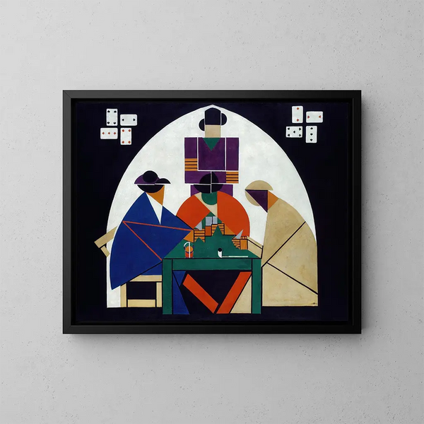 Les Joueurs de cartes - Theo van Doesburg — inramlat konstverk på väggen