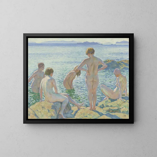 Baadsters - Theo van Rysselberghe — inramlat konstverk på väggen