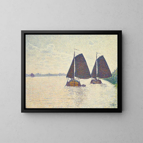 Fiskare på Schelde - Theo van Rysselberghe — inramlat konstverk på väggen