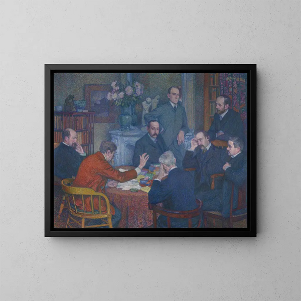 La Lecture - Theo van Rysselberghe — inramlat konstverk på väggen