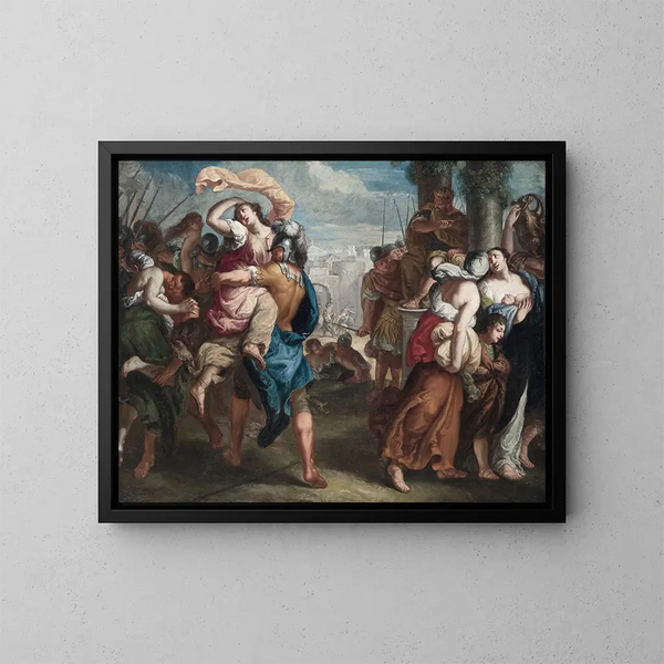 Låtelse av Sabinerna - Theodoor van Thulden — inramlat konstverk på väggen