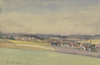Theodor Alt - Ansicht eines Industriestdtchens inmitten von Feldern und Wald.webp