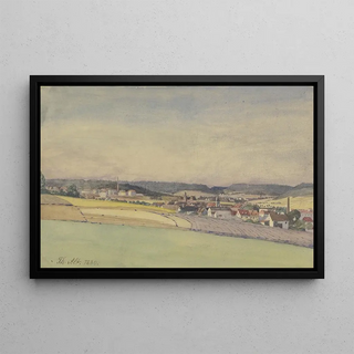 Theodor Alt - Ansicht eines Industriestdtchens inmitten von Feldern und Wald.webp