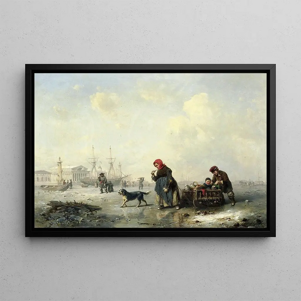 Theodor Hildebrandt - The Newa at St Petersburg Leningrad in the Winter.webp