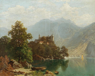 Theodor Nocken - Alpine Lake Scene.webp