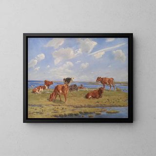 Theodor Philipsen - Kalve ved stranden.webp
