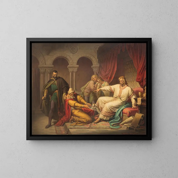 Tentative de meurtre par empoisonnement d'Édouard III - Theodor Pixis — inramlat konstverk på väggen
