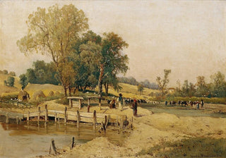 Theodor Von Hrmann - Ungarische Landschaft Mit Viehtrnke.webp