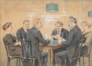Theodor Zasche - Kartenspieler im Kaffeehaus.webp