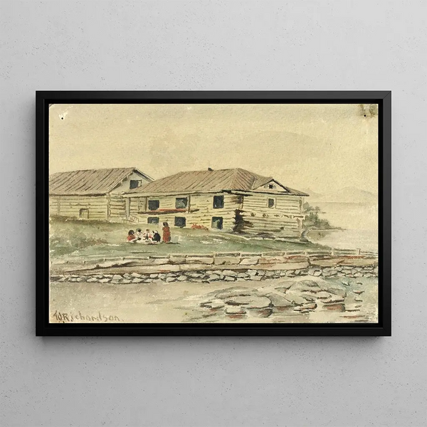 Bâtiments en ruine Alaska 1884 - Theodore J. Richardson — inramlat konstverk på väggen