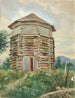 Ryskt blockhus i Alaska, 1900 - Theodore J. Richardson — vy av konstverket