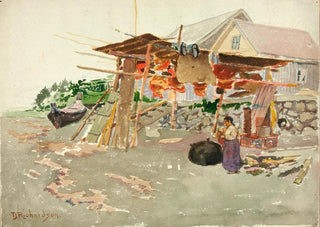 Theodore J Richardson - Salmon Drying Indian Village Alaska.webp