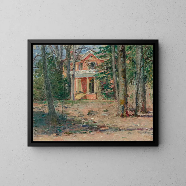 Maison en Virginie - Theodore Robinson — inramlat konstverk på väggen