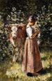 La vachère - Theodore Robinson — vy av konstverket