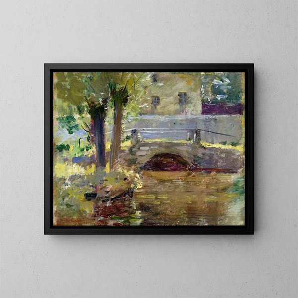 Le Pont à Giverny - Theodore Robinson — inramlat konstverk på väggen