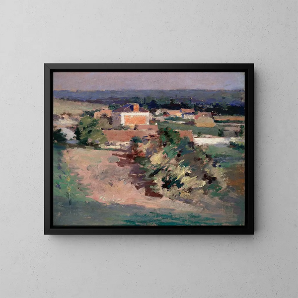 La Maison Rouge - Theodore Robinson — inramlat konstverk på väggen