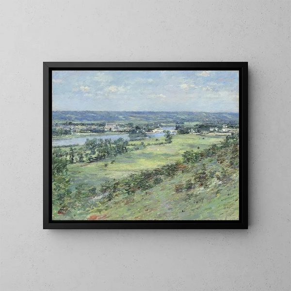 La vallée de la Seine depuis les collines de Giverny - Theodore Robinson — inramlat konstverk på väggen