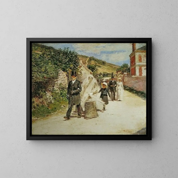 La Marche nuptiale - Theodore Robinson — inramlat konstverk på väggen