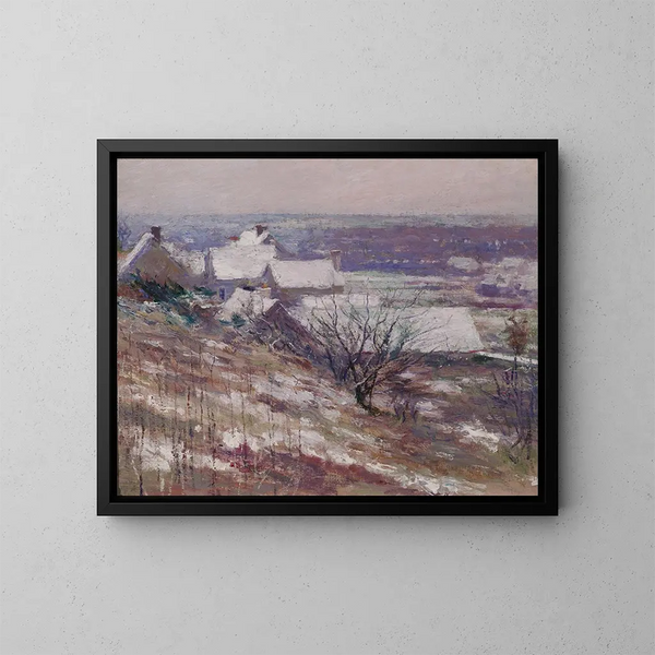 vinterlandskap - Theodore Robinson — inramlat konstverk på väggen