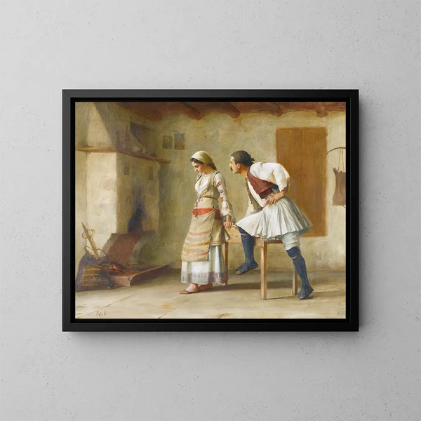 Flirtation - Theodoros Ralli — inramlat konstverk på väggen