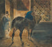 draghäst vid stallet - Théodore Géricault — vy av konstverket