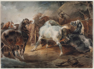 stridshästar - Théodore Géricault — vy av konstverket