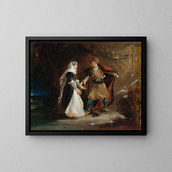 La Fiancée d'Abydos - Théodore Géricault — inramlat konstverk på väggen