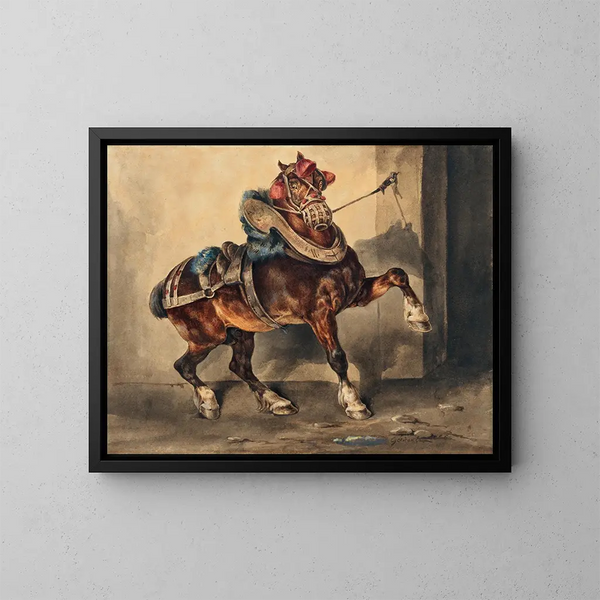 Le cheval du plâtrier - Théodore Géricault — inramlat konstverk på väggen