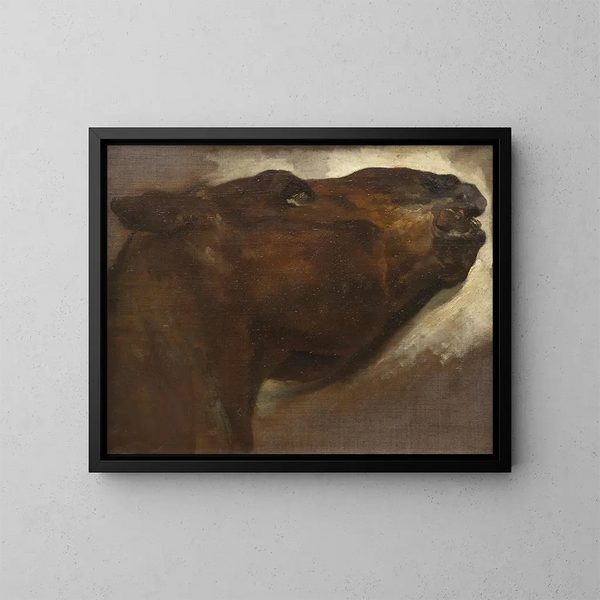 Studie av en död häst - Théodore Géricault — inramlat konstverk på väggen