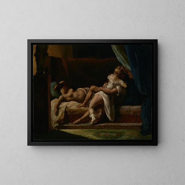 Trois amants - Théodore Géricault — inramlat konstverk på väggen