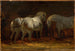 Tre hästar i stallet - Théodore Géricault — vy av konstverket