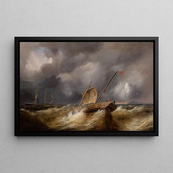 La tempête - Théodore Gudin — inramlat konstverk på väggen