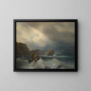 Thodore Gudin - Rough Sea with Ships.webp