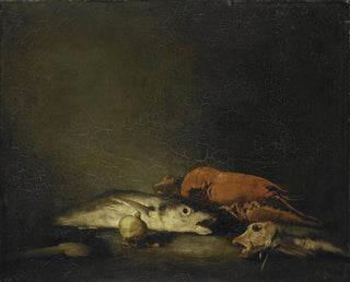 Thodule Ribot - Stilleven met vissen en een kreeft.webp