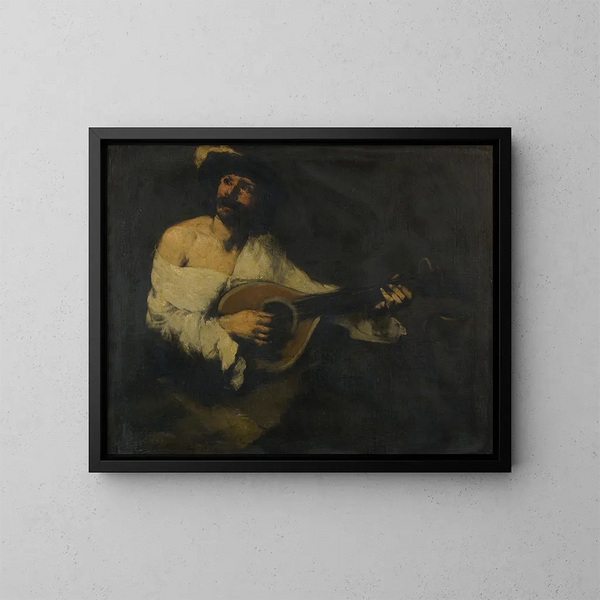 Le joueur de mandoline - Théodule Ribot — inramlat konstverk på väggen