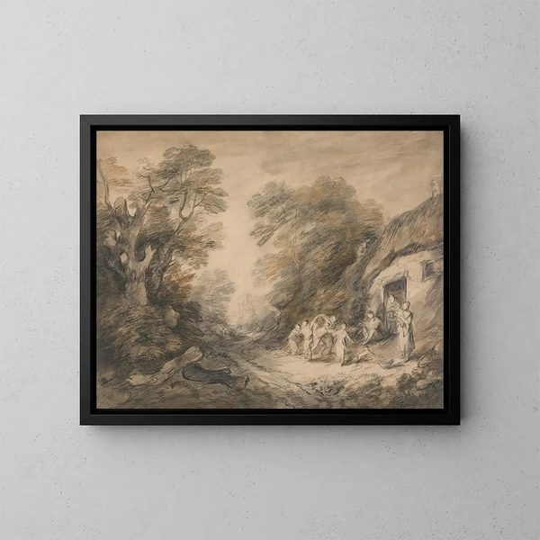La porte du cottage - Thomas Barker — inramlat konstverk på väggen