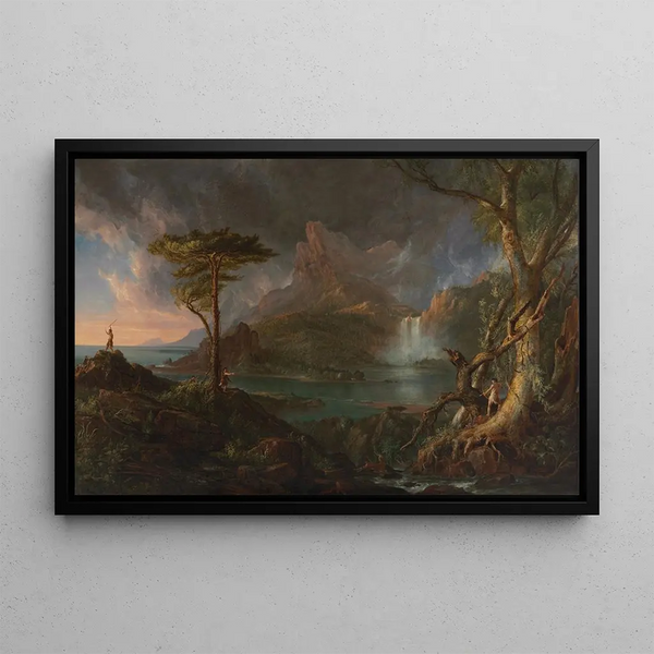 En vild scen - Thomas Cole — inramlat konstverk på väggen