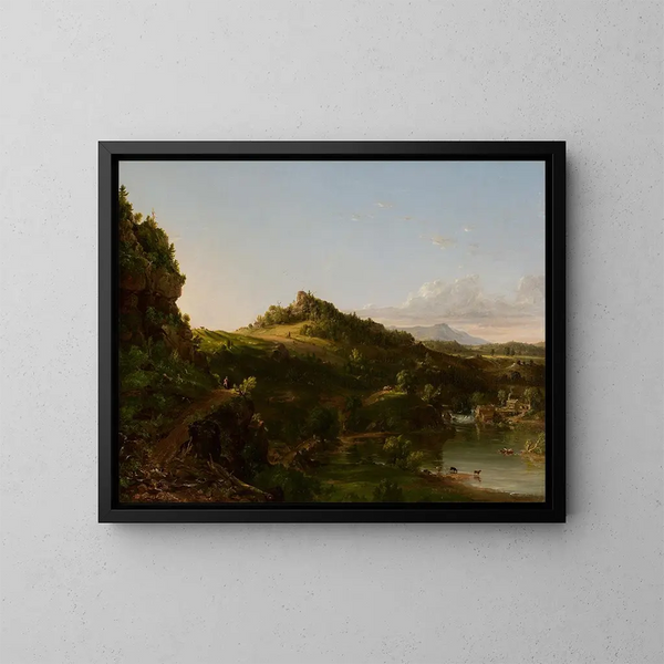 Landskap av Catskills - Thomas Cole — inramlat konstverk på väggen