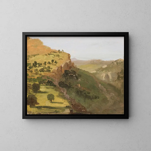 Landskap italienskt - Thomas Cole — inramlat konstverk på väggen