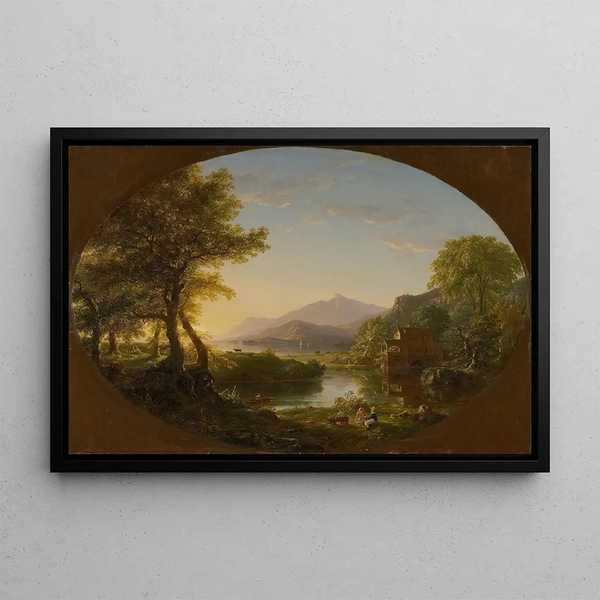Le Moulin vid solnedgången - Thomas Cole — inramlat konstverk på väggen