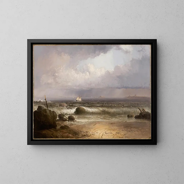 Orage d'été à Nahant Beach - Thomas Doughty — inramlat konstverk på väggen